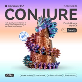 Chitu Systems Conjure Tricolor Silk PLA Filament, Purple Orange Sky Blue Filament Diameters 1.75±0.02 mm 3D Printer Filament 2x1KG Bundle 4.4lb