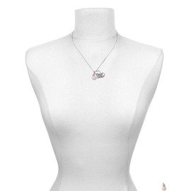Delight Jewelry Resin White Chicken Silvertone Class of 2026 Heart Necklace, 17.5+2"