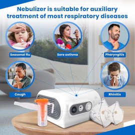Nebulizer Machine for Adults and Kids, Compressor Nebulizer with Nebulizer Mask, Mouthpiece and Tubing for Home Use