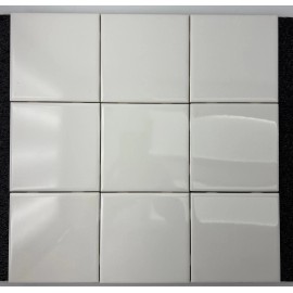 American Olean (9PIECES) VTG American Olean Ceramic Wall Tile 4.25x4.25” Ice White (0025) Gloss