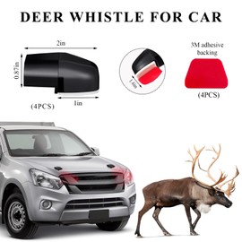 Suvnie 4 PCS Deer Whistles for Cars, Avoid Collisions Deer Warning Whistle with Adhesive Tape, Ultrasonic Animal Alert Devices for Motorcycle Truck SUV, Car Accessories