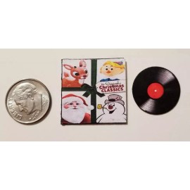 Dollhouse Miniature Record Album 1" 1/12 scale Rudolph Santa Christmas Classic