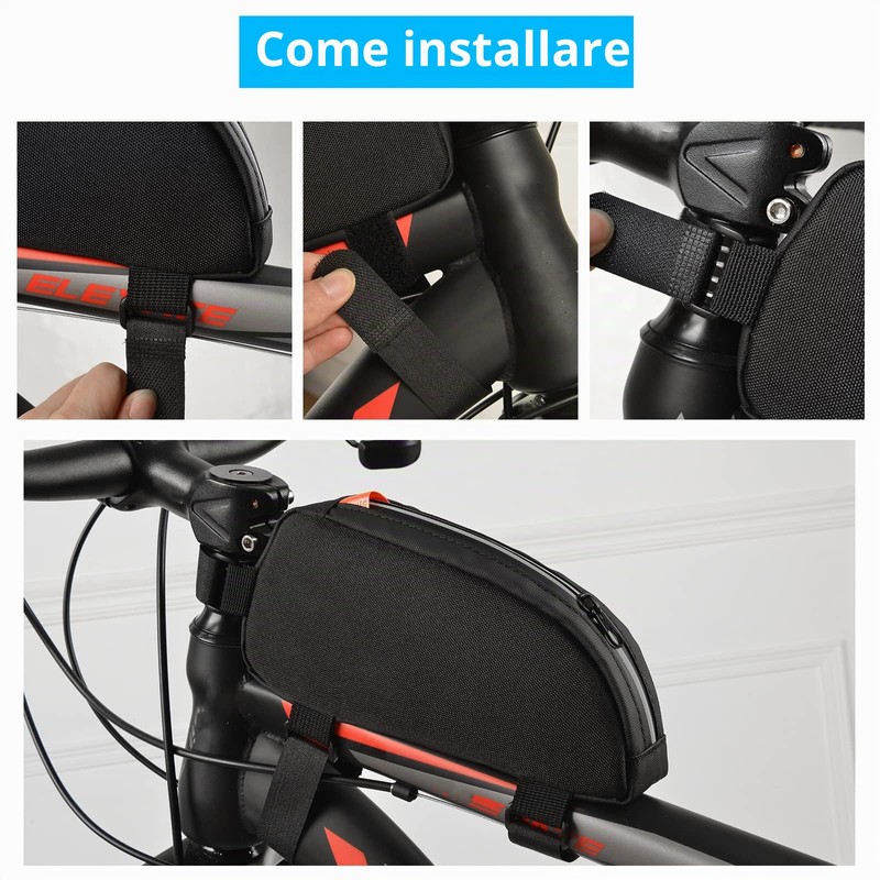 VENFOREST Borsa per tubo superiore per bicicletta, impermeabile, per telaio