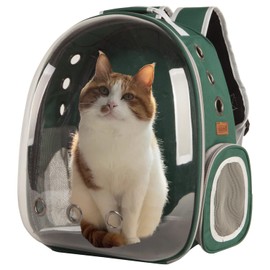 XZKING Cat Backpack Carrier Bubble Bag, Transparent Space Capsule Pet Carrier Dog Hiking Backpack, Small Dog Backpack Carrier for Cats Puppies Airline Approved Travel Carrier Outdoor Use Green