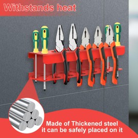 Magnetic Screwdriver Rack with Powerful Magnetic Strip 18 Hole Heavy Duty Metal Tool Organizer for Screwdriver Hammer Spanner Scissors...(gules)