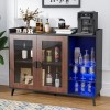 LED Wine Bar Cabinet Storage Sideboard Buffet Cabinet with Doors
