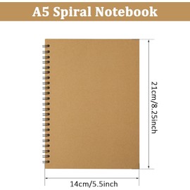 KisSealed 22 Pack Lined Spiral Notebook Journal A5 Ruled Journal Notebook Notepad Sketchbook Hardcover Lined Notebooks Journals for Office School Supplies, 100 Pages/ 50 Sheets, 8.3 x 5.5 Inches