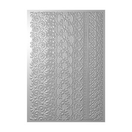 Sizzix 3D Embossing Folder-Lace by Eileen Hull, Grey 6