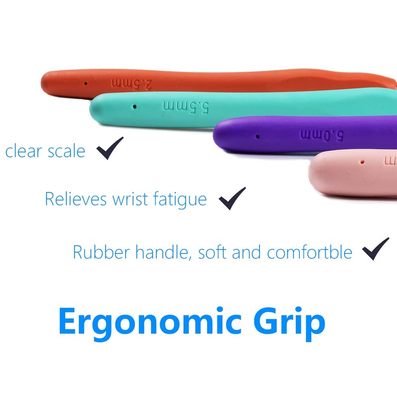 Ortarco Crochet Hooks Set, Ergonomic Soft Handle for Arthritic Hands,