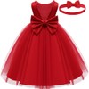 Baby Girl Red Dress,Party Christmas Earster Wedding Flower Sleeveless Floor