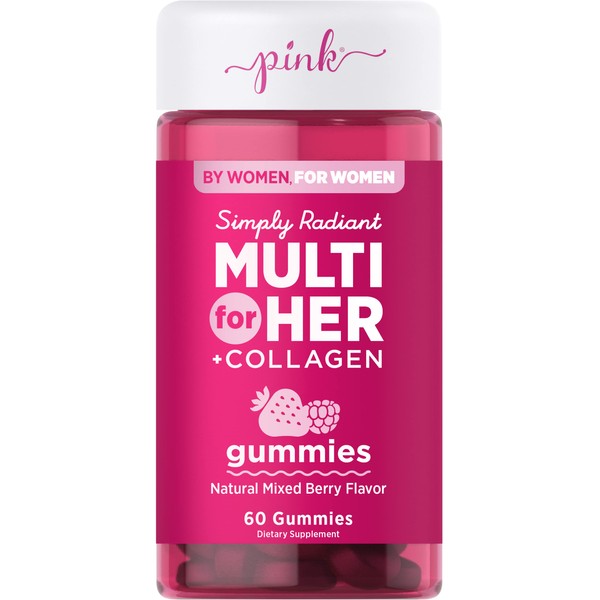 Multivitamin Gummies for Women | Non-GMO & Gluten Free | Plus Collagen & Biotin | Mixed Berry Flavor | by PINK