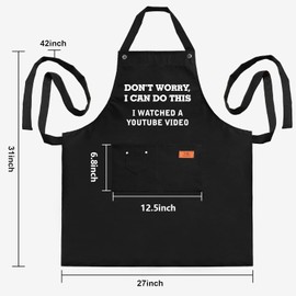 Dad, Boyfriend, Brother, Mom,Men Unique Birthday Funny Gifts,Father's Day Dad Gifts From Daughter Son – BBQ Cooking Chef Apron 3 Pockets