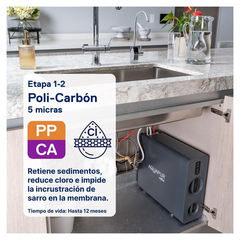 AQUAPUR COFLEX WF-R275, Filtro de Repuesto Poli-Carbón, 5 Micras, Etapa