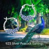 POPLYKE Peacock Earrings for Women Sterling Silver Huggie Hoop Earrings