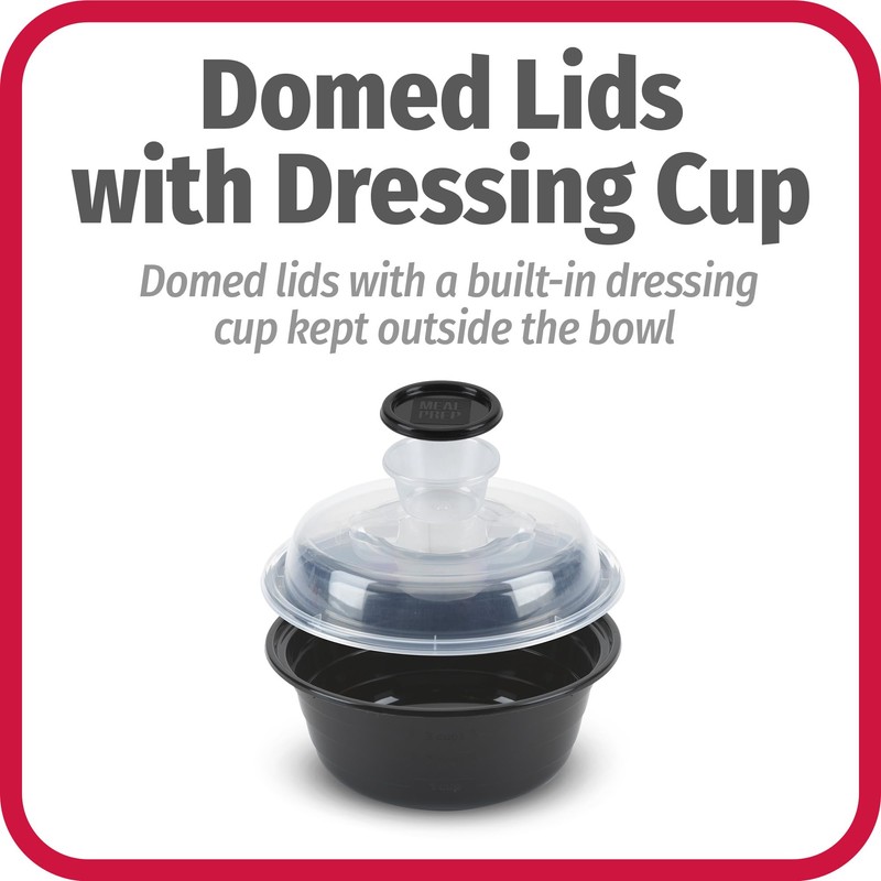 GoodCook 4-Cup Meal Prep Bowls Set with Lids and Dressing