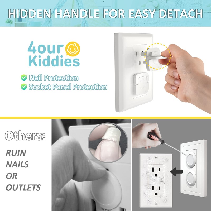 4our Kiddies Baby-Proof Outlet Covers (60 Pack) - Child Safety