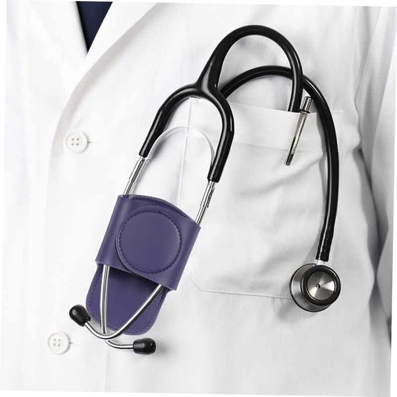 CIYODO 2 pcs Stethoscope Holder Clip Portable Leather Stethoscope Case