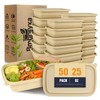 Bmboryxa 50Pack Meal Prep Containers Reusable with Lids, 25oz Bamboo-Powder