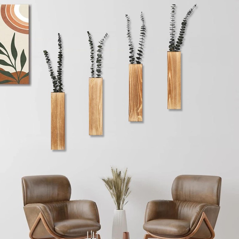 Sawoake Wooden Wall Planter Set of 4 - Modern Home
