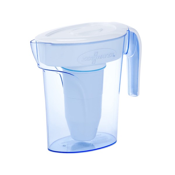 ZeroWater 6-Cup 5-Stage Water Filter Pitcher 0 TDS for Improved Tap Water Taste - NSF Certified to Reduce Lead, Chromium, and PFOA/PFOS