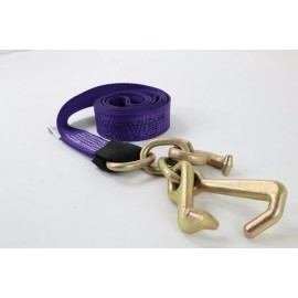 Safe N Secure (4) | 2" x 10' RTJ Diamond Weave Straps with Chain Tail Ratchets Purple