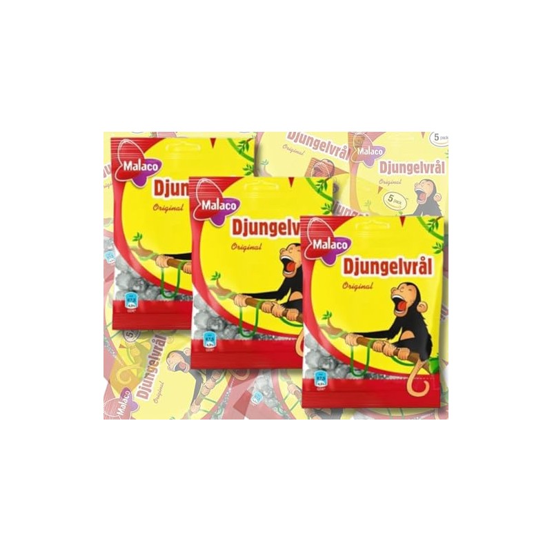 ScandiKitchen Malaco Djungelvral Salty Liquorice 3x80g