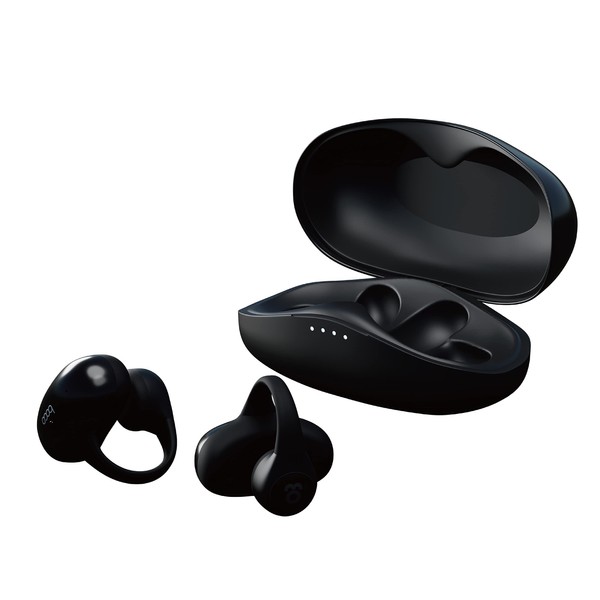 BoCo Fully Wireless Bluetooth Bone Conduction Earphones boco earsopen PEACE SS-1 BLACK/WHITE PEACESS1BK/WH (Black)