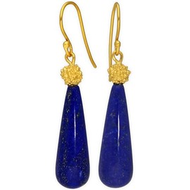Handmade Ohrhänger aus Gold 925 Sterling Silber Lapislazuli Ohrringe Braut und Hochzeitsohrringe hypoallergen blaue Tropfenohrringe ungewöhnliche Lapislazuli Ohrhänger geschenk für sie