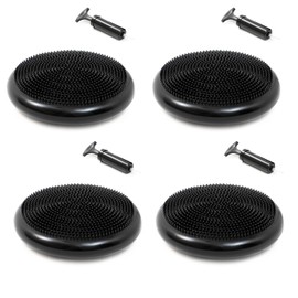 Trademark Innovations PVC Fitness and Balance Disc - 13-Inch Diameter - Set of 4 (Black)
