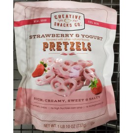 Creative Snacks Co Strawberry & Yogurt Pretzles 1 Lb 10 Ounce Kosher, FREE SHIP!