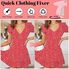 Farerkass Stitchy Quick Clothing Fixer Stitch Gun Stitchy Fixer Clothing Quick Fixer for Clothes Quick Clothing Fixer with 5 Needles 1000 Plastic Needle