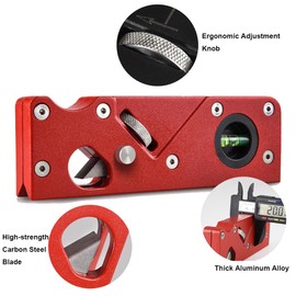Chamfer Plane for Wood, Woodworking Edge Corner Flattening Tool with Auxiliary Locator & 7 Cutter Heads, Hand Planer for Quick Edge Trimming and Chamfering DIY Hand Woodcraf (Black)