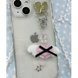 Wigo Ribbon Angel Keychain for Women, Pink