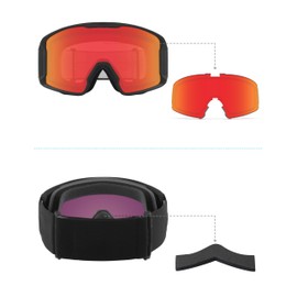 MYCOURAG Anti-fog Ski Goggles Replacement Lenses&Nose Pads for Oakley Line Miner L OO7070 Snow Goggle - Torch