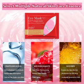 10 Pairs Crystal Collagen Under Eye Patches, Hydrating Under Eye Gel Pad, Under Eye Treatment Mask for Dark Circles, Puffy Eyes, Anti Wrinkle, Fine Lines, Skincare for Women and Men (Pomegranate)