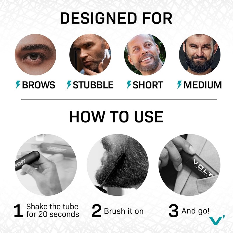 VOLT Grooming Temporary Instant Beard Color ECO 2 Pack Refill