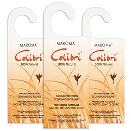 3 Hanging Anti Moth Cedar Sachets - Natural Cedar Wood - Natural Moth Repellents for use in drawers, wardrobes and storage bags