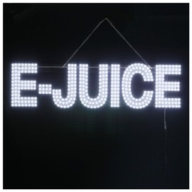 30"x10" Large LED E-JUICE Signs for Smoke Shops, Super Bright Unique Design E-JUICE Sign with Hanging Installation, High Visibility E-JUICE Sign for Stores Retail Shops Window (White)