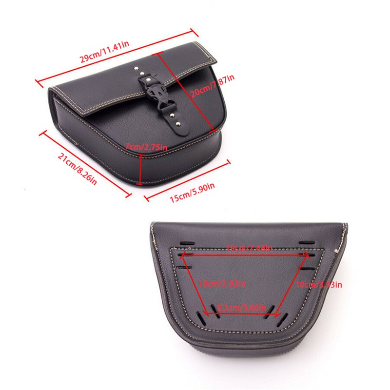 Triangle Synthetic Leather Motorcycle Side Saddle Bag For Cafe Racer