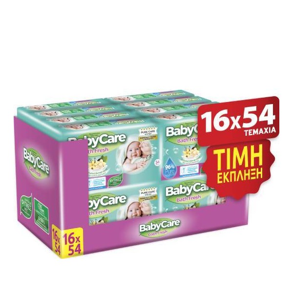 Babylino BabyCare Super Value Pack Bath Fresh Wipes(16x54), 864 pcs