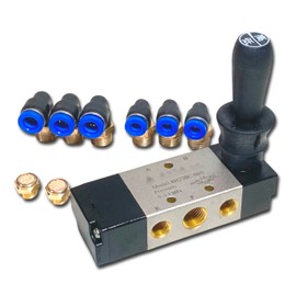 HR MIX 4H230-08 Hose Fitting with 2 Sizes Pneumatic Valve, 1/4 Inch Solenoid Valve, Manual Lifting Valve, Compressed Air, Airline, Air Valve, Tire Changer, 0.2 inch (6 mm), φ 0.3 inch (8 mm)