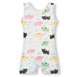 YDMZX Gymnastics Leotards for Girls Size 5-6 5T 6T Toddler Kids Tumbling Outfit Clothes Unitards Biketards Doggy Pattern