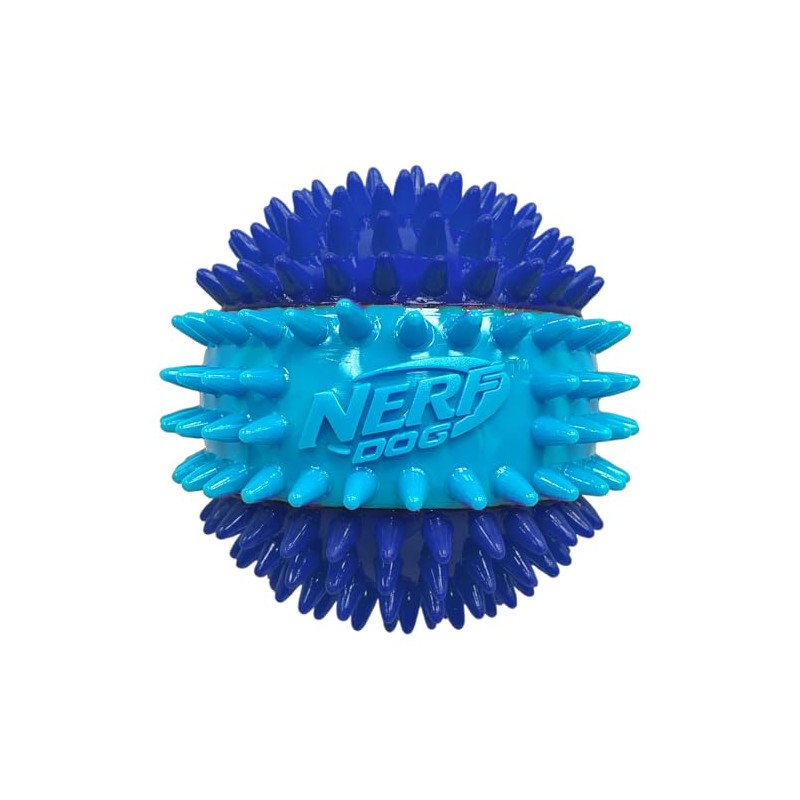 Nerf Dog 3.7in TPR 3-Part Spike Squeak Ball Dog Toy