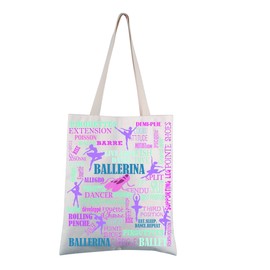 FEELMEM Ballerina Ballet Tote Bag Ballet Lovers Gift Ballet Canvas Shoulder Bag Ballet Dancer Dancing Grocery Bag