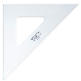 Graphoplex Set Square 45 ° 3 Straight Edges Transparent 26 cm transparent