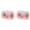 Healthy.com Healthy Dot Simple Transparent Contact Lens Case Rabbit, Brown, 2 Pieces / 헬씨닷 심플 투명 콘텍트렌즈통 레빗, 브라운, 2개