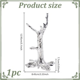 NBEADS Crystal Ball Stand, Tree Shape Sphere Display Stand Platinum Alloy Holder for Ornament Rack Crystal Balls, 3x3.3x5.1inch