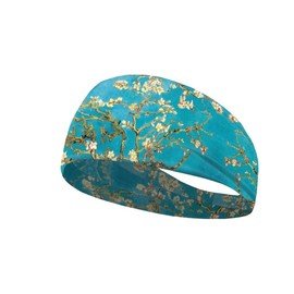 Garronmavis Almond Blossom Headbands for Women, Van Gogh Stretchy Hair Wrap, Impressionism Art Comfortable Hair Bands