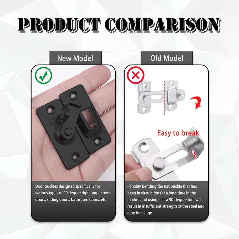 UBRAVE 90 Degree Door Lock Slide Gate Latch,Stainless Steel Angle