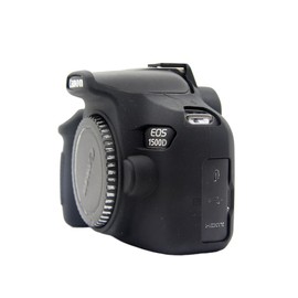 STSEETOP Camera Case for Canon EOS Rebel T6 T7 1300D 1500D - Protective Silicone DSLR Skin Cover, Detachable Cage, Shockproof, Dustproof (Black)